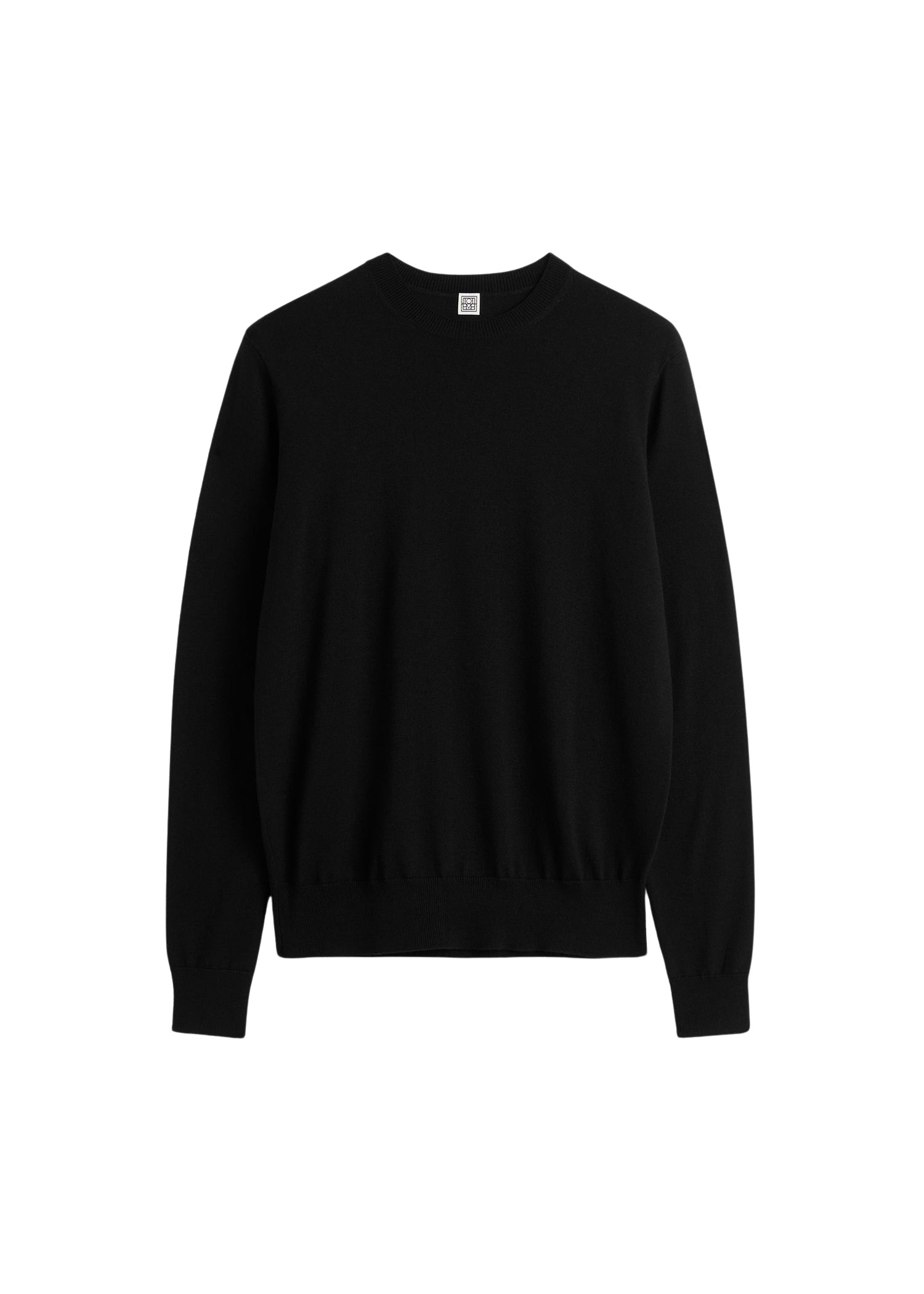 Toteme-Fine-Crew-Knit-Black98047_nobg Totême Fine Crew Knit Black - Knitwear - Scandinavian Minimalist Luxury at Luxury Shoes