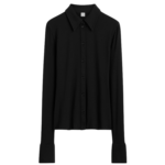 Totême Fitted Jersey Shirt Black - Tops - Scandinavian Minimalist Luxury at Luxury Shoes 