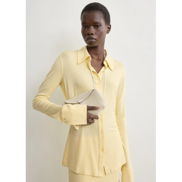 Totême Fitted Jersey Shirt Buttercup - Tops - Scandinavian Minimalist Luxury at Luxury Shoes 