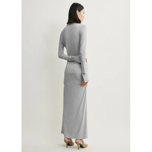 Totême Fitted Jersey Shirt Pale Grey Mélange - Tops - Scandinavian Minimalist Luxury at Luxury Shoes 