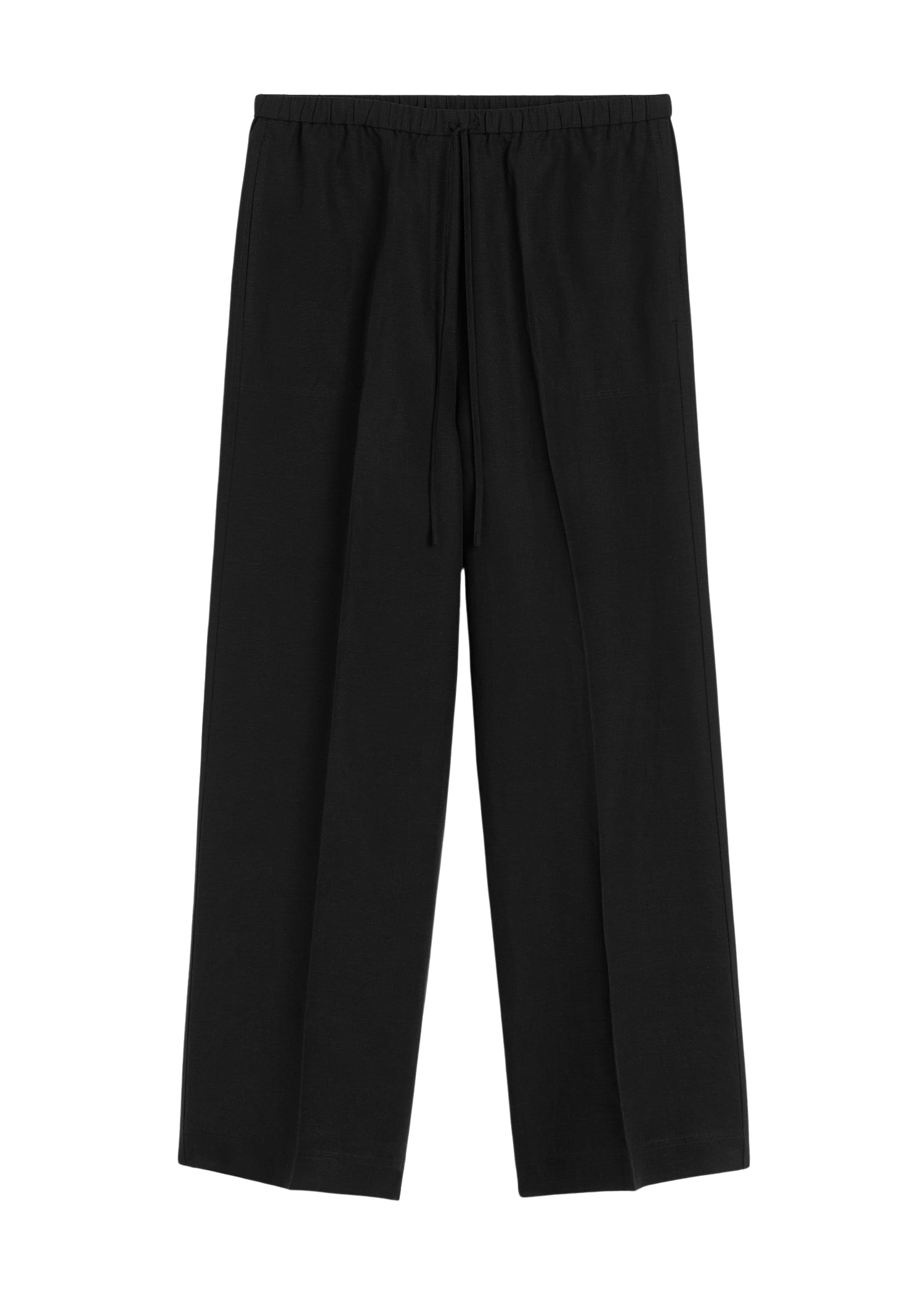 Toteme-Fluid-Drawstring-Trousers-Black79413_nobg Totême Fluid Drawstring Trousers Black - Pants - Scandinavian Minimalist Luxury at Luxury Shoes