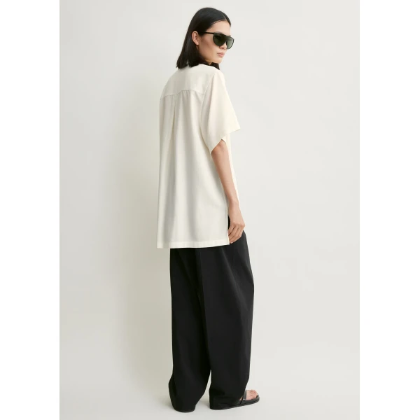 Totême Fluid Polo Shirt Ecru - Tops - Scandinavian Minimalist Luxury at Luxury Shoes 