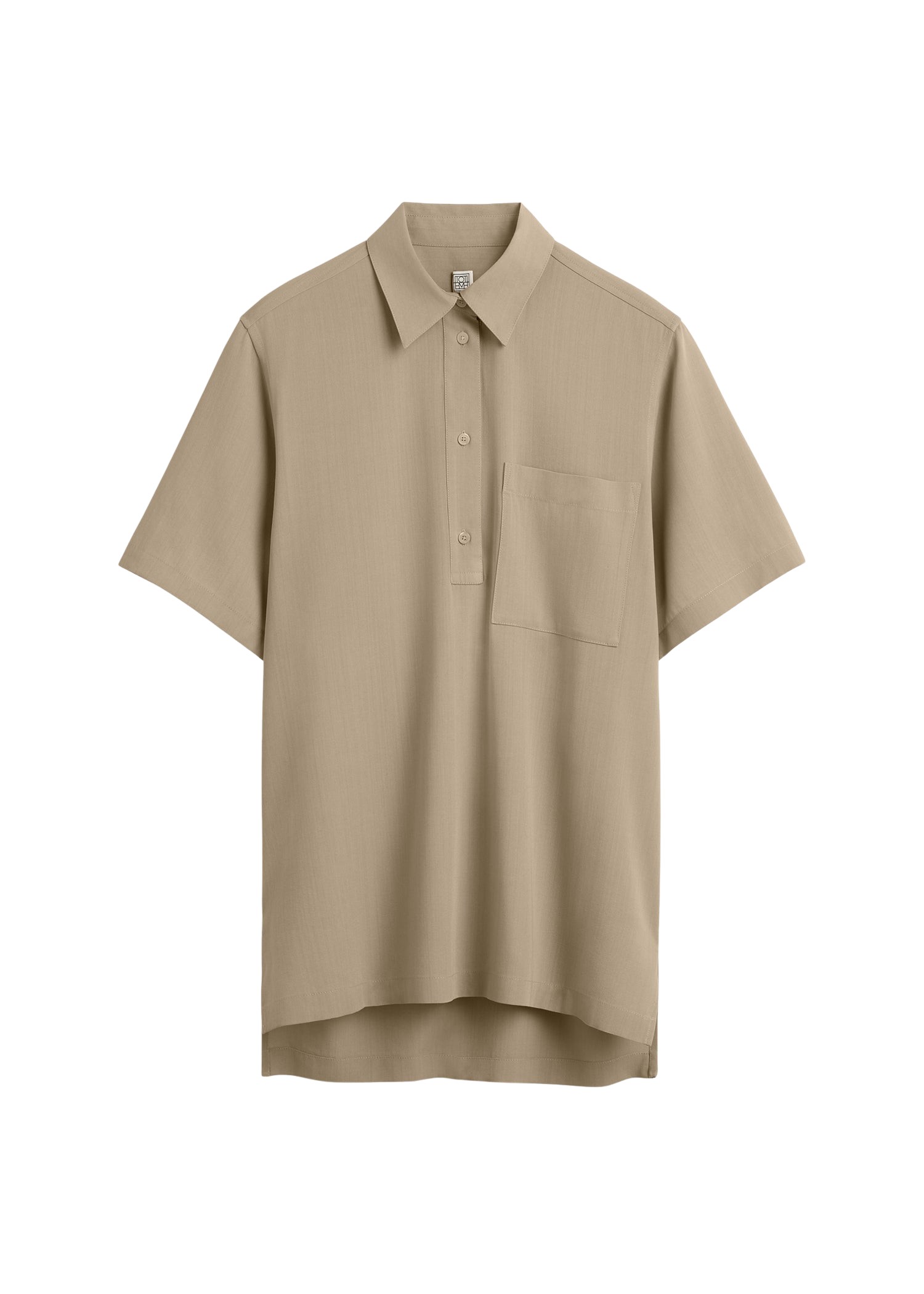 Toteme-Fluid-Polo-Shirt-Overcast-Beige75902_nobg Totême Fluid Polo Shirt Overcast Beige - Tops - Scandinavian Minimalist Luxury at Luxury Shoes