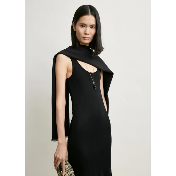 Totême Fluted Hem Dress Black - Dresses - Scandinavian Minimalist Luxury at Luxury Shoes 