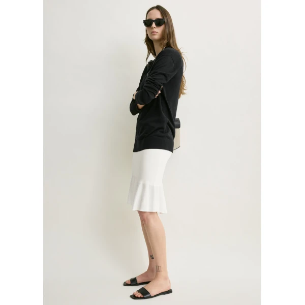 Totême Fluted Knit Skirt Optic White - Skirts - Scandinavian Minimalist Luxury at Luxury Shoes 