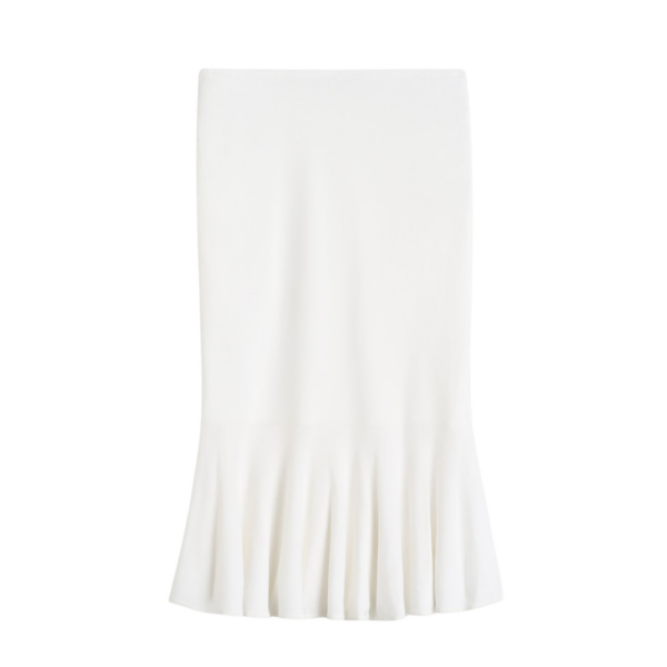 Totême Fluted Knit Skirt Optic White - Skirts - Scandinavian Minimalist Luxury at Luxury Shoes 