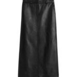 Totême Grained-Leather Straight Skirt Black - Skirts - Scandinavian Minimalist Luxury at Luxury Shoes 