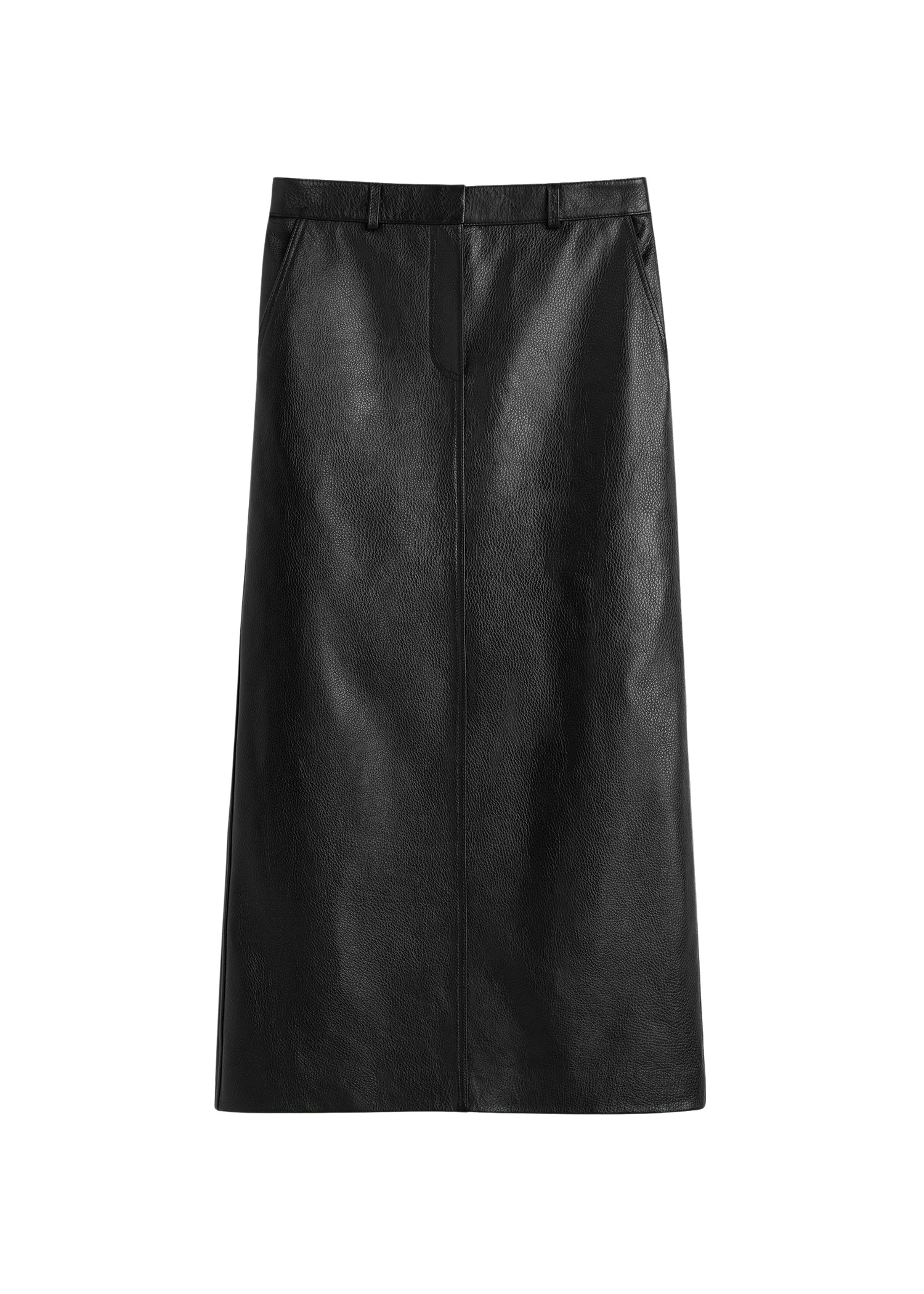 Toteme-Grained-Leather-Straight-Skirt-Black90666_nobg Totême Grained-Leather Straight Skirt Black - Skirts - Scandinavian Minimalist Luxury at Luxury Shoes