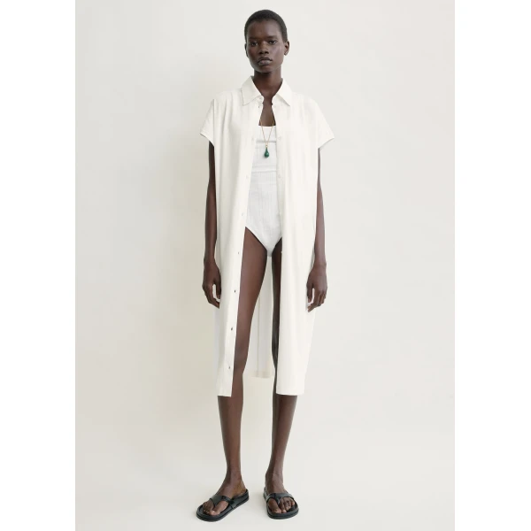 Totême Jersey Shirtdress Off-White - Dresses - Scandinavian Minimalist Luxury at Luxury Shoes 