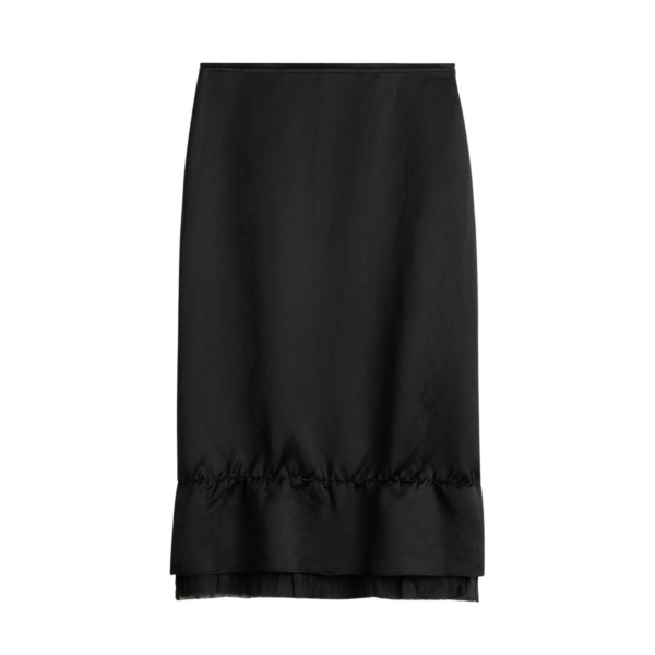 Totême Layered Satin Skirt Black - Skirts - Scandinavian Minimalist Luxury at Luxury Shoes 
