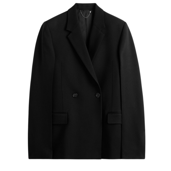 Totême Long Boxy Blazer Black - Jackets - Scandinavian Minimalist Luxury at Luxury Shoes 