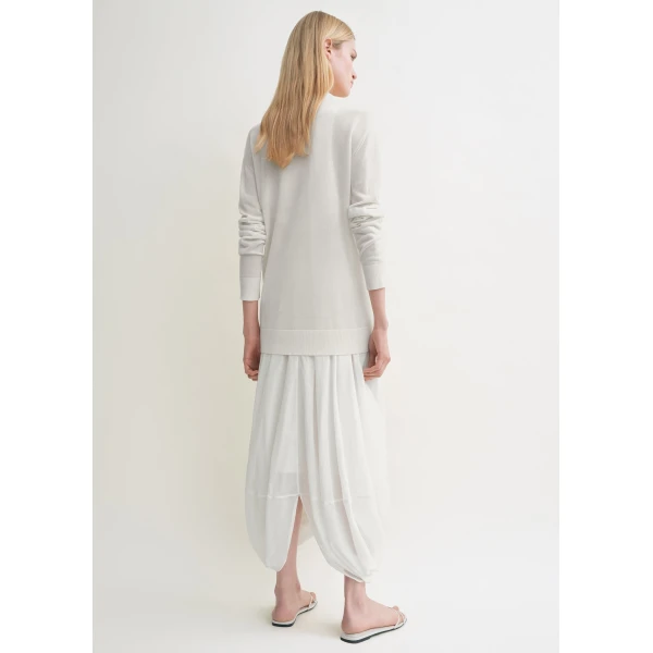 Totême Long-Sleeve Tee Knit White - Tops - Scandinavian Minimalist Luxury at Luxury Shoes 