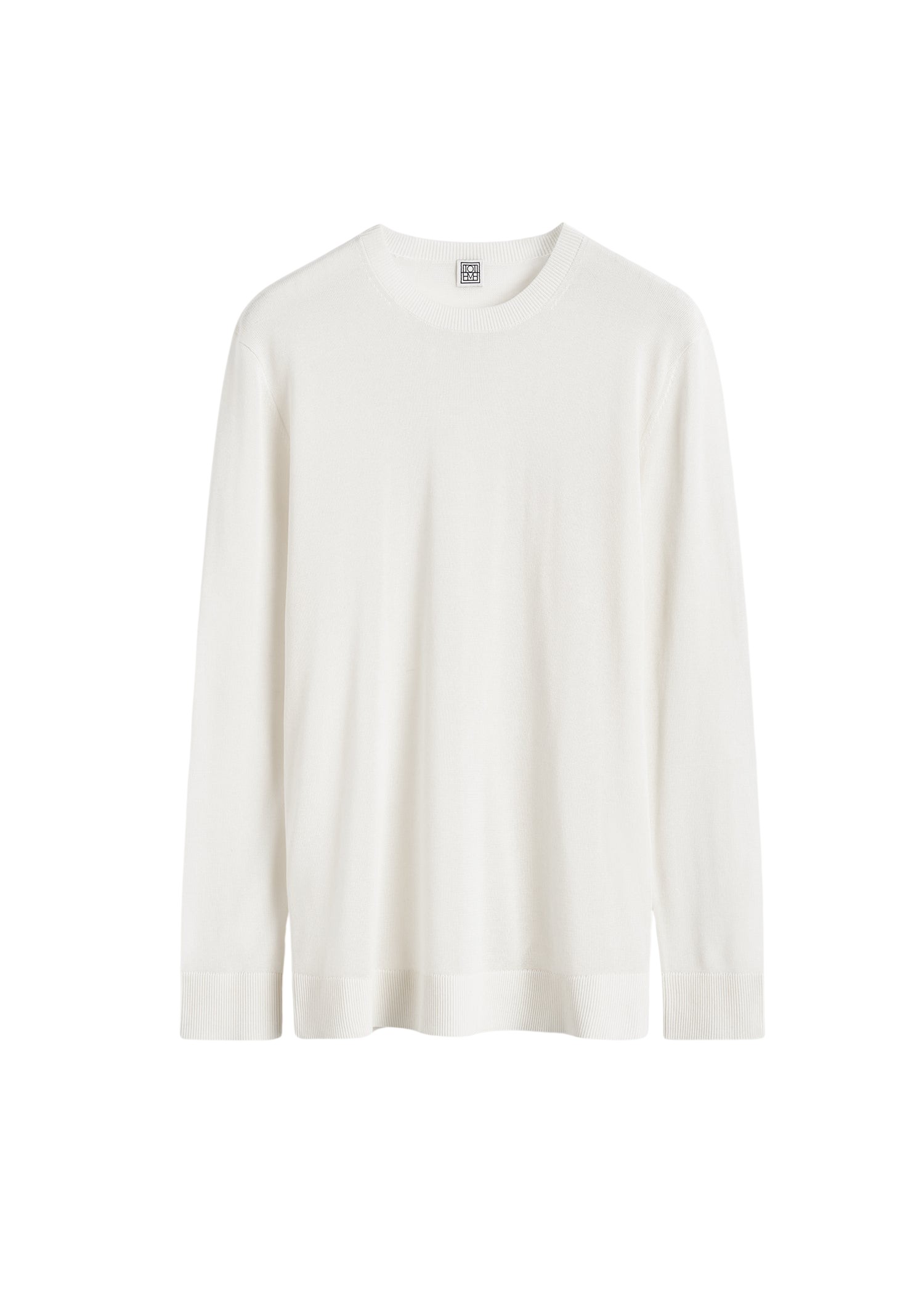 Toteme-Long-Sleeve-Tee-Knit-White35818_nobg Totême Long-Sleeve Tee Knit White - Tops - Scandinavian Minimalist Luxury at Luxury Shoes