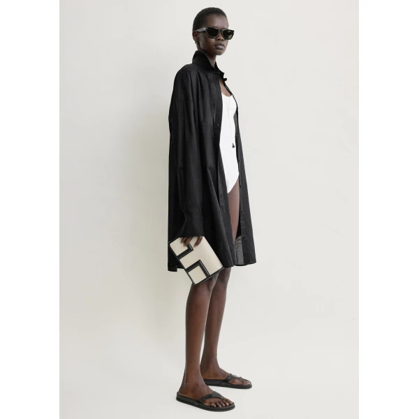 Totême Long Summer Shirt Black - Tops - Scandinavian Minimalist Luxury at Luxury Shoes 