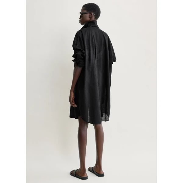 Totême Long Summer Shirt Black - Tops - Scandinavian Minimalist Luxury at Luxury Shoes 
