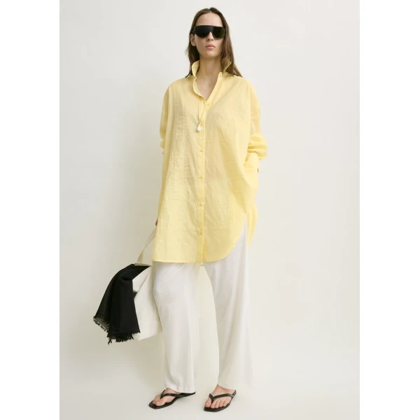 Totême Long Summer Shirt Buttercup - Tops - Scandinavian Minimalist Luxury at Luxury Shoes 