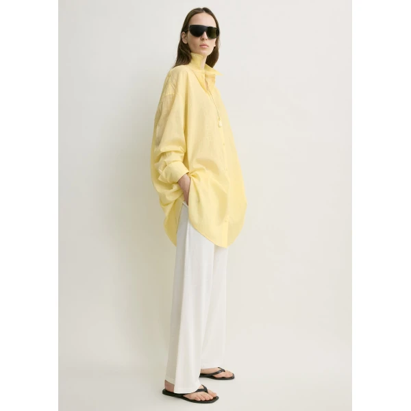 Totême Long Summer Shirt Buttercup - Tops - Scandinavian Minimalist Luxury at Luxury Shoes 