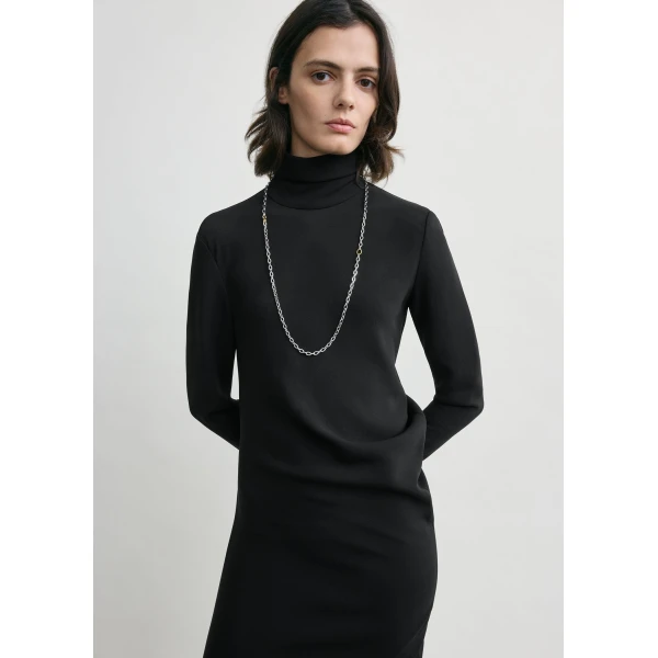 Totême Long Twist Dress Black - Dresses - Scandinavian Minimalist Luxury at Luxury Shoes 