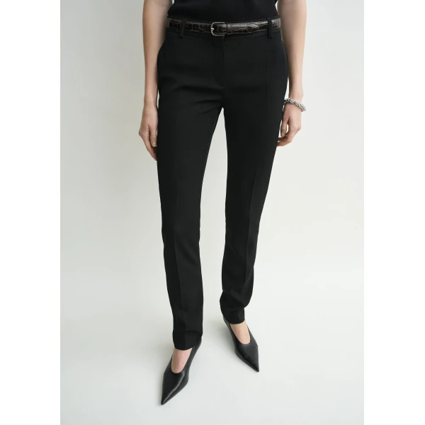 Totême Low-Waist Slim Evening Trousers Black - Pants - Scandinavian Minimalist Luxury at Luxury Shoes 