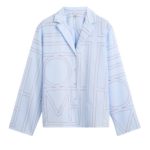 Totême Monogram Cotton-Blend PJ Top Sky - Loungewear - Scandinavian Minimalist Luxury at Luxury Shoes 
