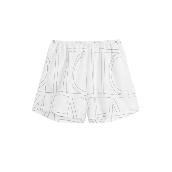 Totême Monogram Cotton PJ Shorts White/Black - Loungewear - Scandinavian Minimalist Luxury at Luxury Shoes 