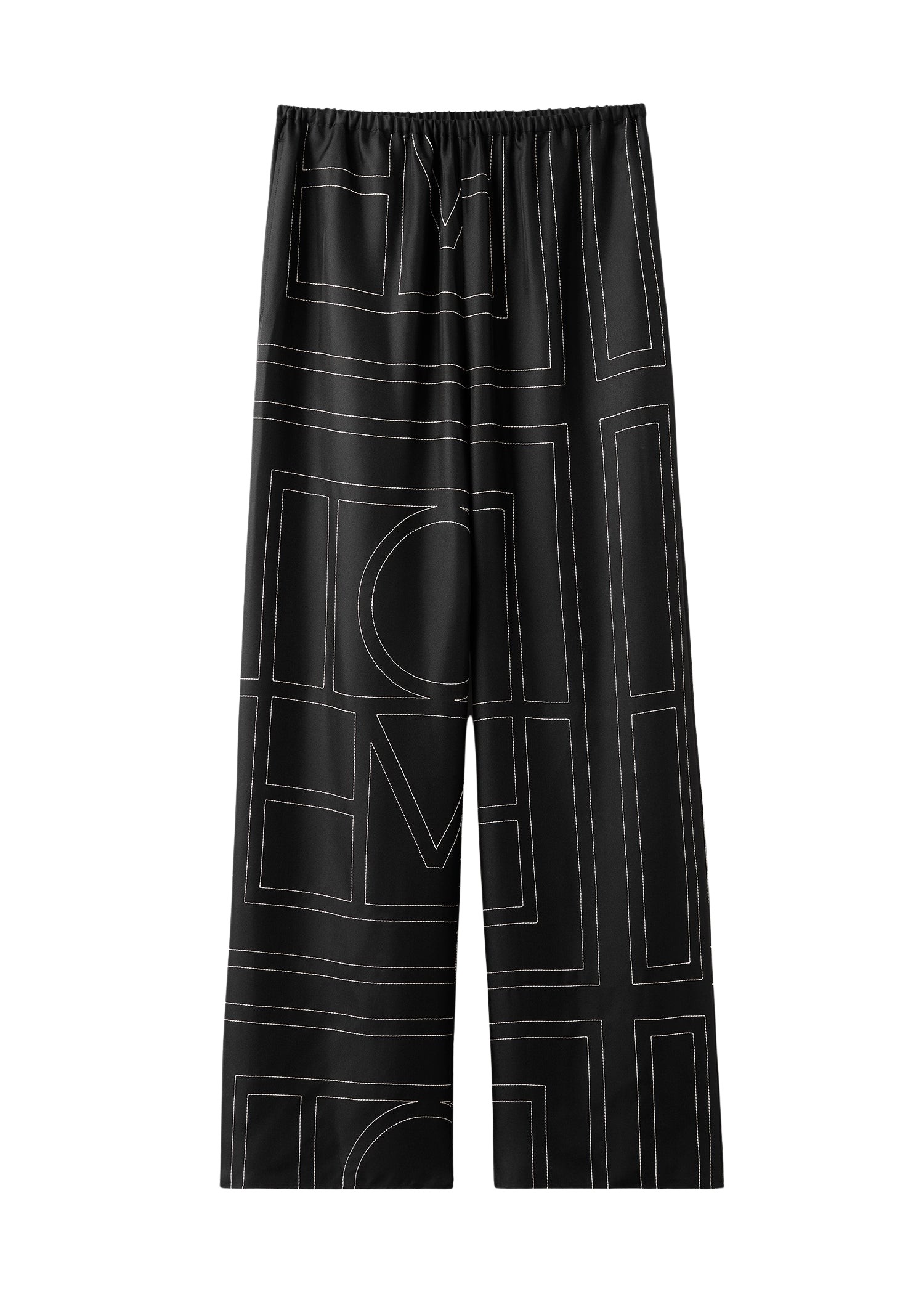 Toteme-Monogram-Silk-PJ-Bottoms-Black46326_nobg Totême Monogram Silk PJ Bottoms Black - Loungewear - Scandinavian Minimalist Luxury at Luxury Shoes