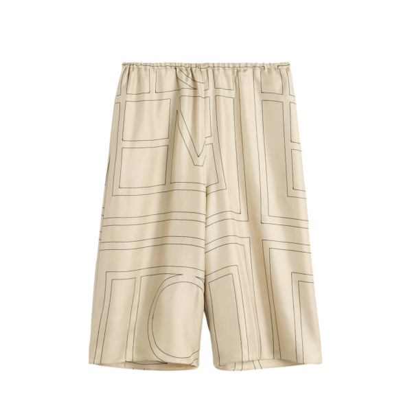 Totême Monogram Silk PJ Culottes Ivory - Loungewear - Scandinavian Minimalist Luxury at Luxury Shoes 