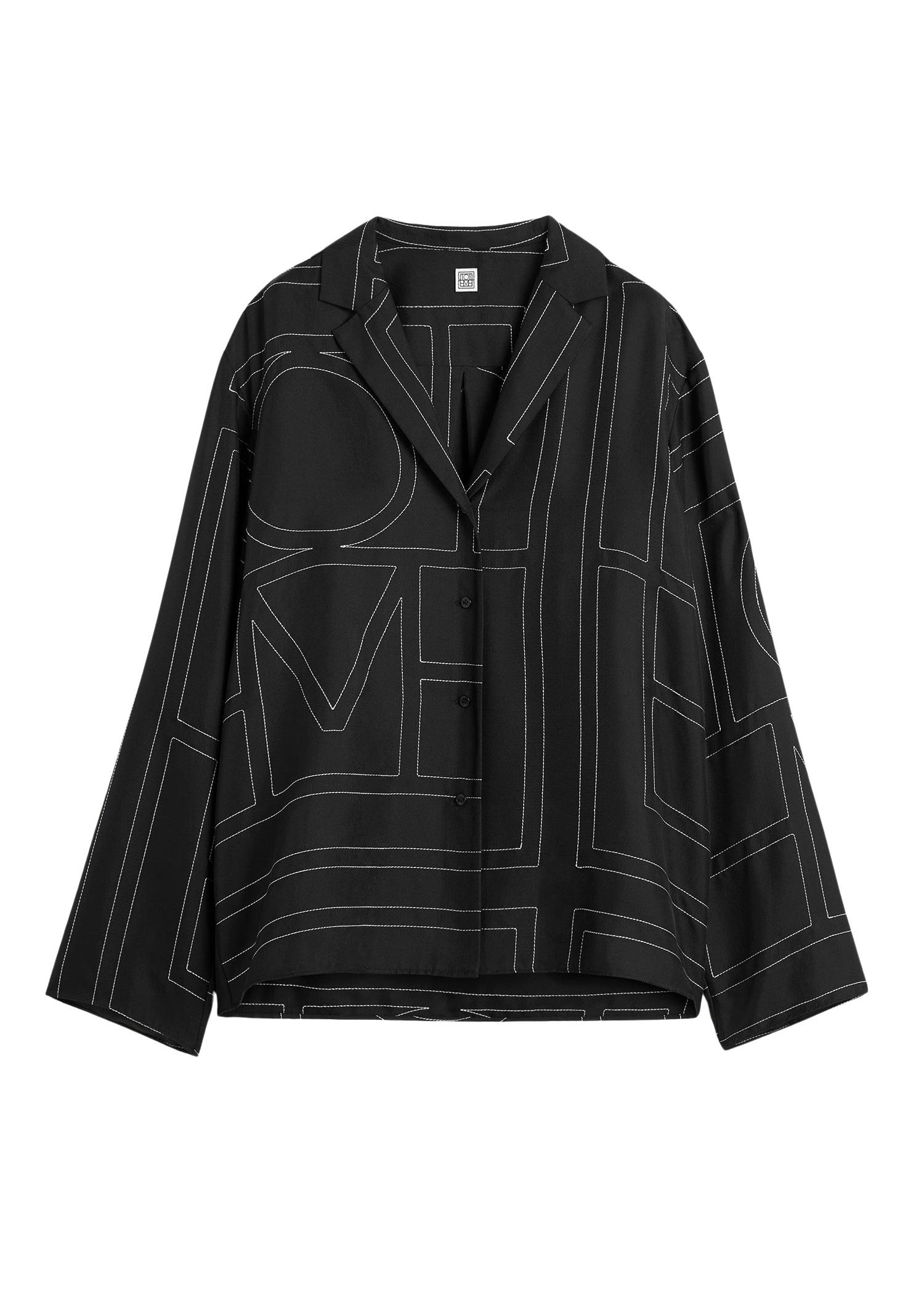 Toteme-Monogram-Silk-PJ-Top-Black88343_nobg Totême Monogram Silk PJ Top Black - Loungewear - Scandinavian Minimalist Luxury at Luxury Shoes