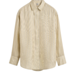 Totême Oversized Striped Shirt Beige/Brown - Tops - Scandinavian Minimalist Luxury at Luxury Shoes 
