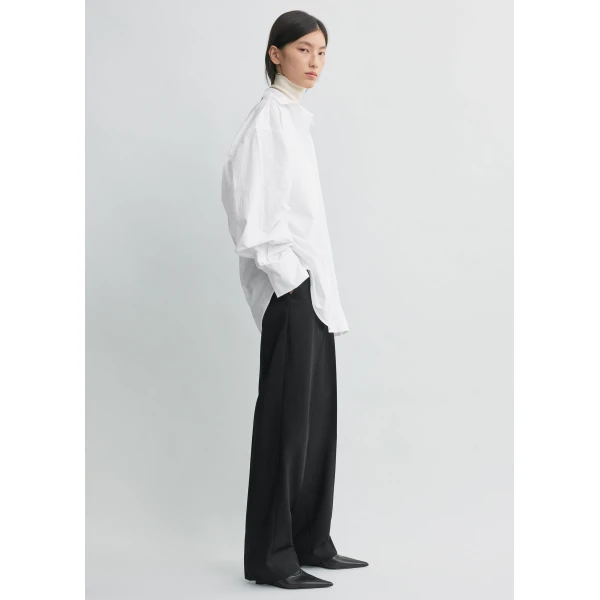 Totême Oversized Striped Shirt White - Tops - Scandinavian Minimalist Luxury at Luxury Shoes 