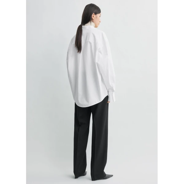 Totême Oversized Striped Shirt White - Tops - Scandinavian Minimalist Luxury at Luxury Shoes 