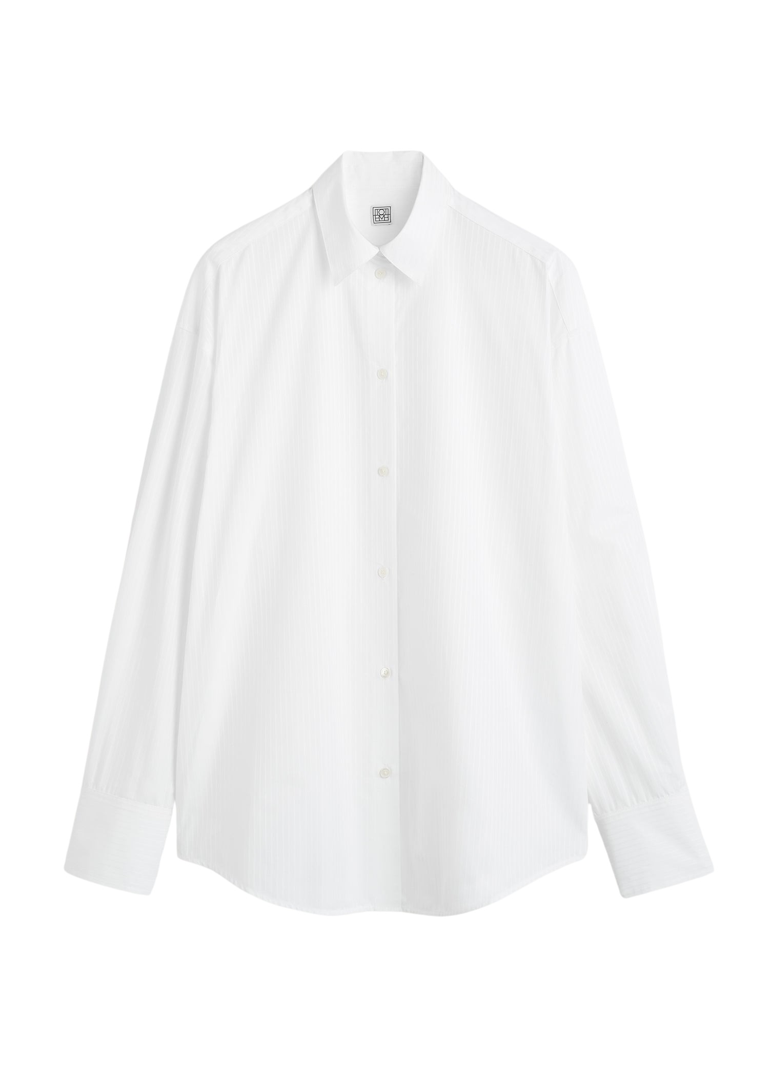 Toteme-Oversized-Striped-Shirt-White15515_nobg Totême Oversized Striped Shirt White - Tops - Scandinavian Minimalist Luxury at Luxury Shoes
