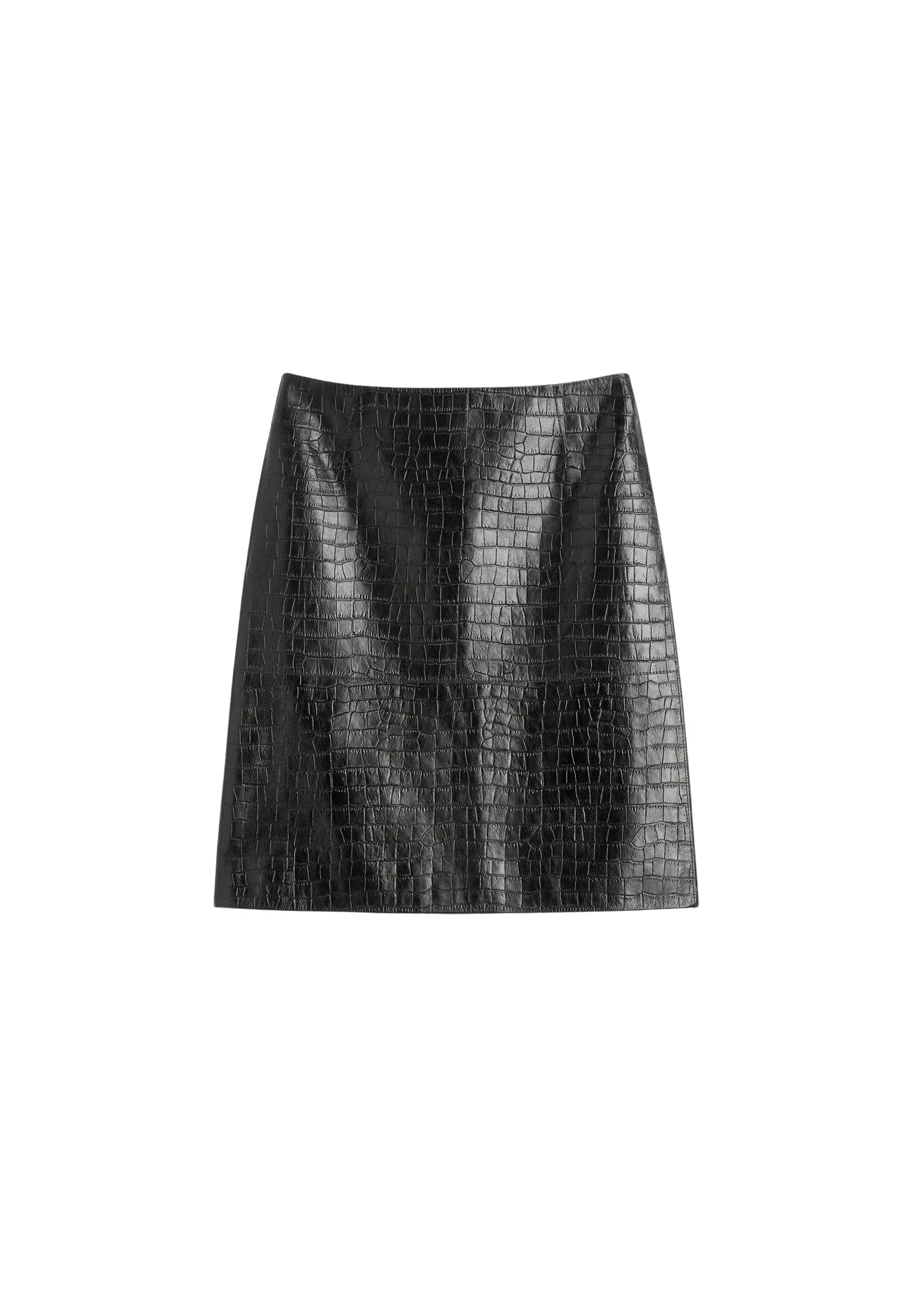 Toteme-Paneled-Croco-Embossed-Skirt-Dark-Brown62639_nobg Totême Paneled Croco-Embossed Skirt Dark Brown - Skirts - Scandinavian Minimalist Luxury at Luxury Shoes