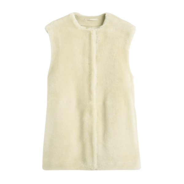 Totême Plush Shearling Vest Ecru - Jackets - Scandinavian Minimalist Luxury at Luxury Shoes 