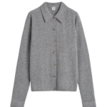 Totême Raglan-Sleeve Cashmere Cardigan Grey Melange - Knitwear - Scandinavian Minimalist Luxury at Luxury Shoes 