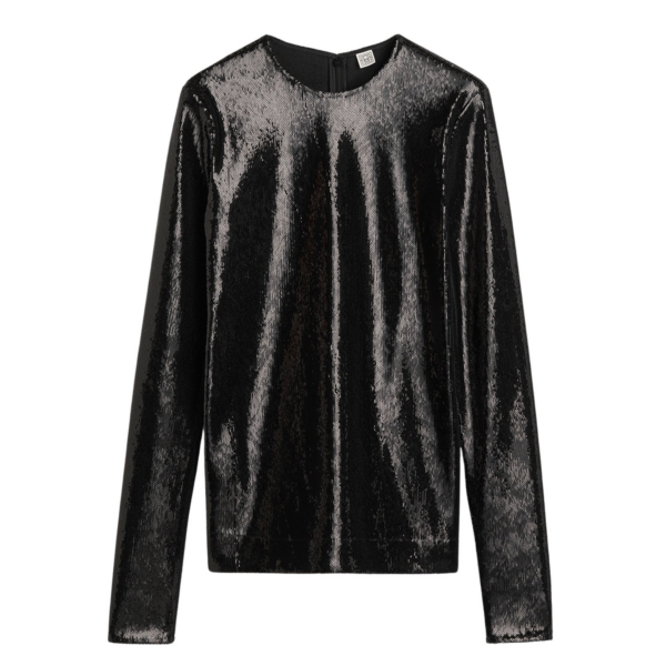 Totême Sequin Top Black - Tops - Scandinavian Minimalist Luxury at Luxury Shoes 