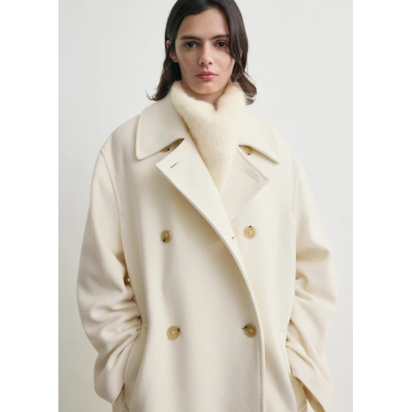 Totême Shield Coat Ecru - Coats - Scandinavian Minimalist Luxury at Luxury Shoes 