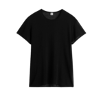 Totême Silk Tee Black - Tops - Scandinavian Minimalist Luxury at Luxury Shoes 