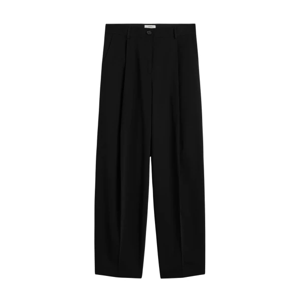 Totême Single Pleat Cotton Trousers Black - Pants - Scandinavian Minimalist Luxury at Luxury Shoes 