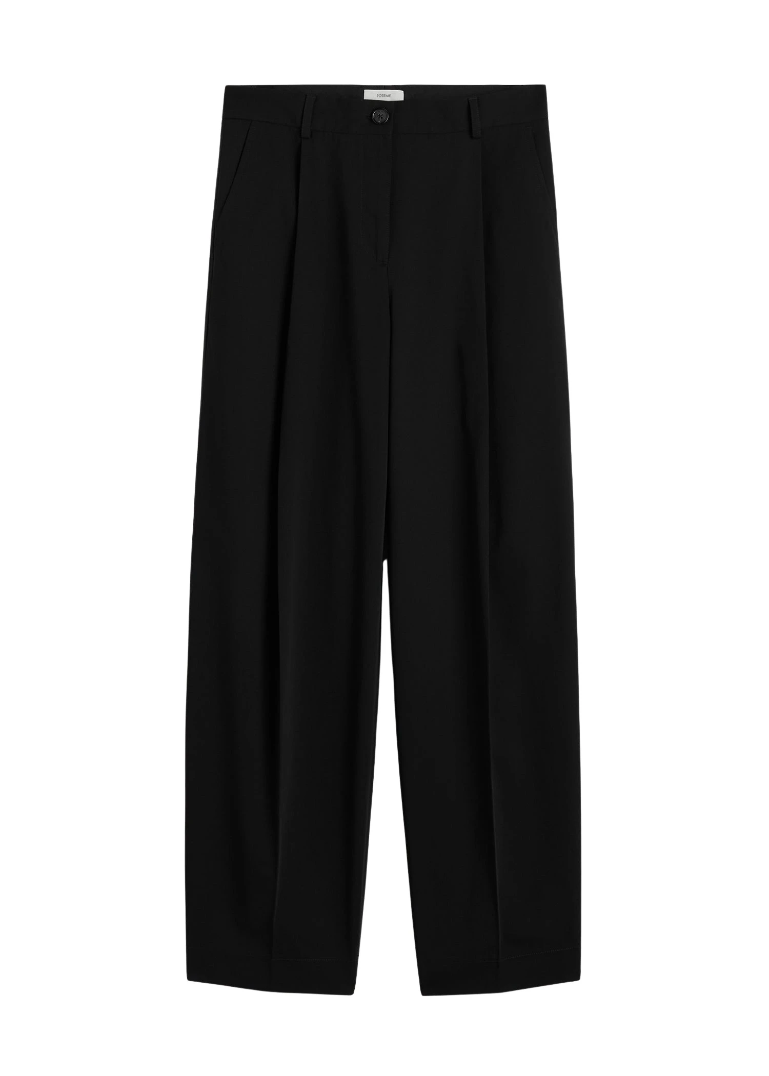 Toteme-Single-Pleat-Cotton-Trousers-Black40274_nobg Totême Single Pleat Cotton Trousers Black - Pants - Scandinavian Minimalist Luxury at Luxury Shoes