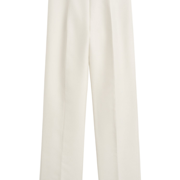 Totême Slim Evening Trousers Ecru - Pants - Scandinavian Minimalist Luxury at Luxury Shoes 
