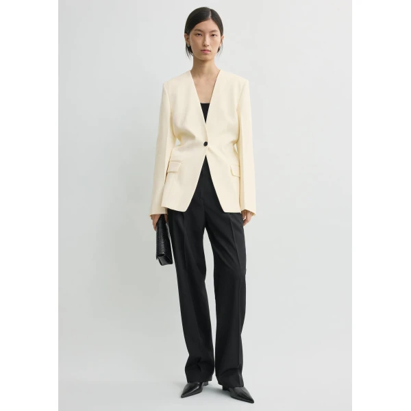 Totême Slouch Blazer Off-White - Jackets - Scandinavian Minimalist Luxury at Luxury Shoes 