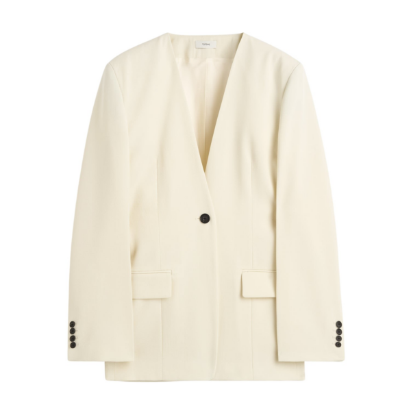 Totême Slouch Blazer Off-White - Jackets - Scandinavian Minimalist Luxury at Luxury Shoes 