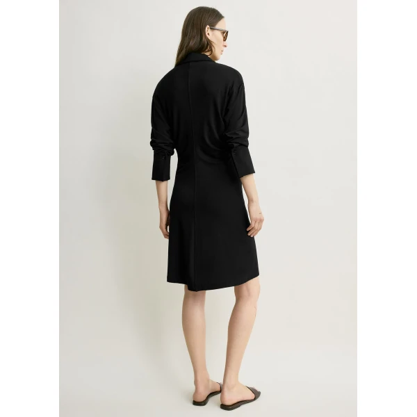 Totême Slouch Jersey Shirtdress Black - Dresses - Scandinavian Minimalist Luxury at Luxury Shoes 