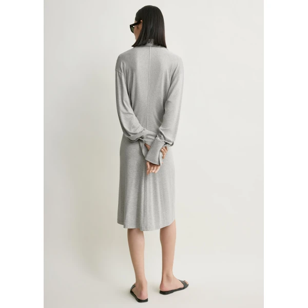 Totême Slouch Jersey Shirtdress Pale Grey Mélange - Dresses - Scandinavian Minimalist Luxury at Luxury Shoes 