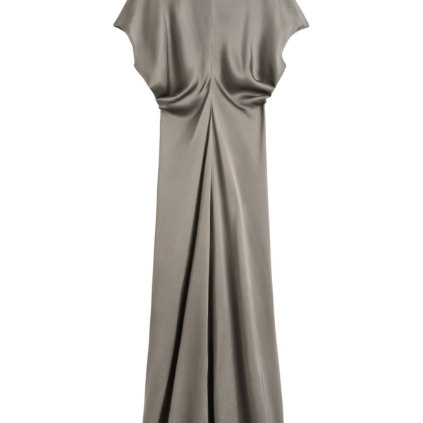 Totême Slouch Waist Dress Taupe - Dresses - Scandinavian Minimalist Luxury at Luxury Shoes 