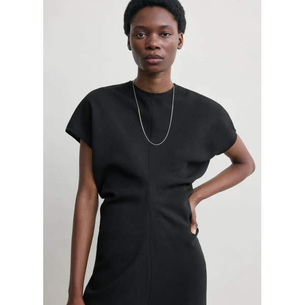Totême Slouch Waist Wool Dress Black - Dresses - Scandinavian Minimalist Luxury at Luxury Shoes 