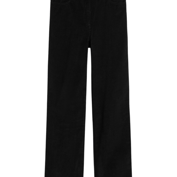 Totême Straight Cord Trousers Black - Pants - Scandinavian Minimalist Luxury at Luxury Shoes 