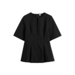 Totême Tailored Cotton Top Black - Tops - Scandinavian Minimalist Luxury at Luxury Shoes 