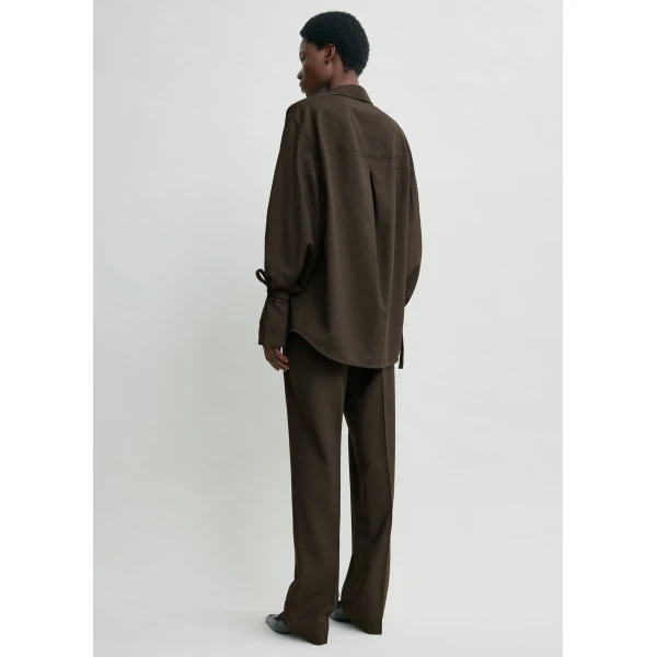 Totême Tie-Cuff Shirt Pepper - Tops - Scandinavian Minimalist Luxury at Luxury Shoes 